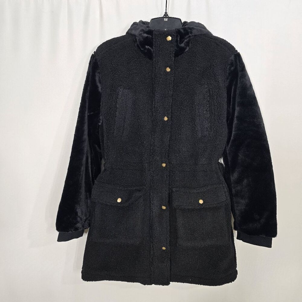 Eden Society Black Sharp Holly Contrast Hood Cargo Jacket Medium